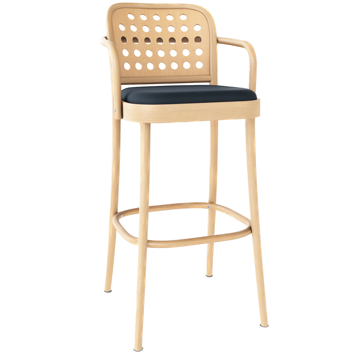 822 Upholstered Barstool with Backrest and Armrest - WOO .Design