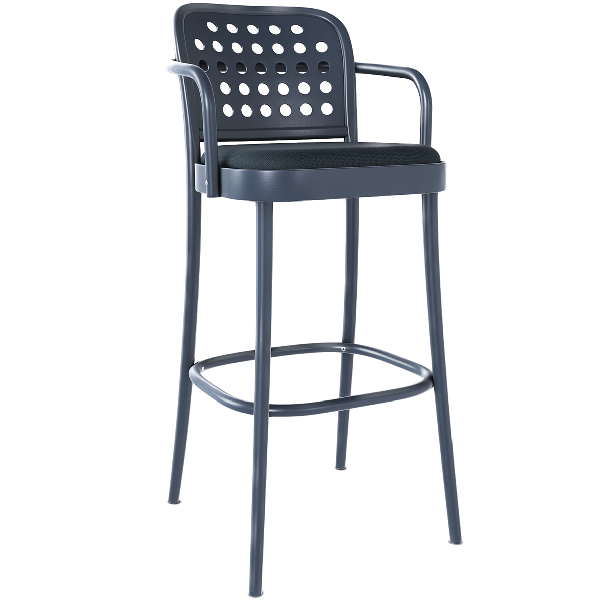 822 Upholstered Barstool with Backrest and Armrest - WOO .Design