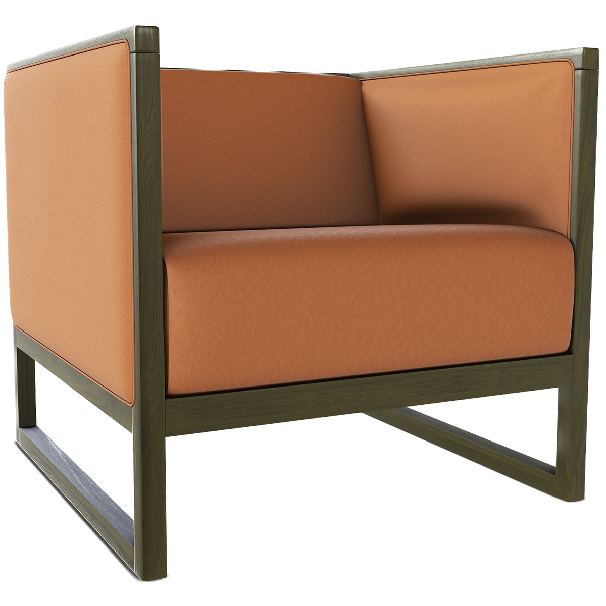 Casablanca Lounge Armchair with Upholstered Armrest