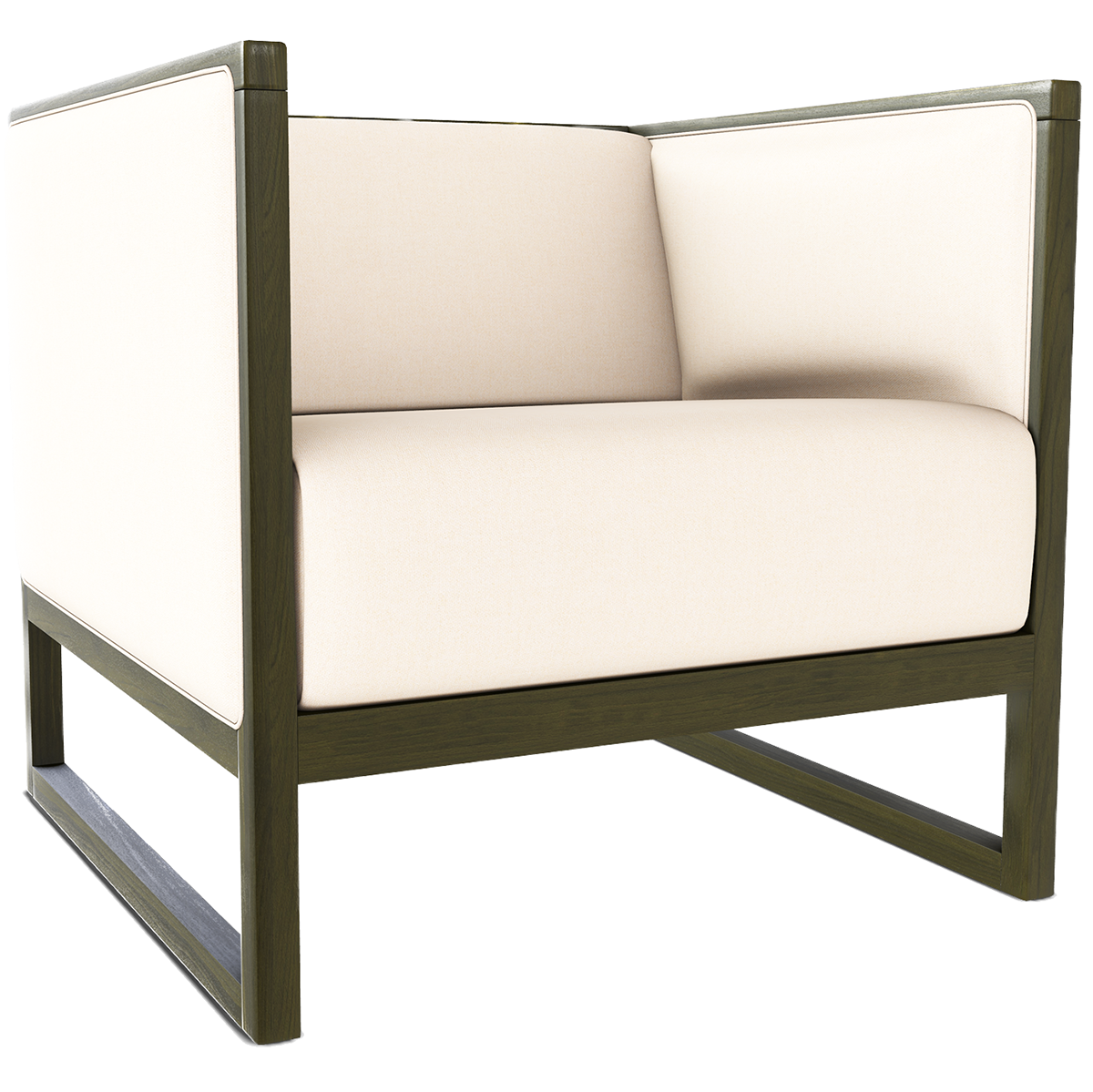 Casablanca Lounge Armchair with Upholstered Armrest