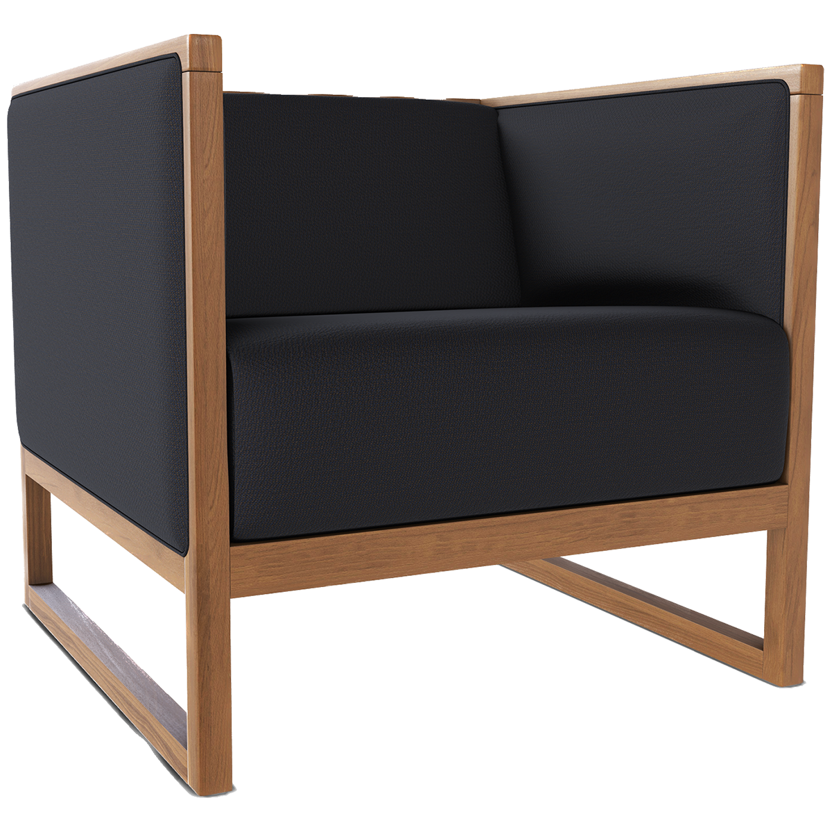 Casablanca Lounge Armchair with Upholstered Armrest