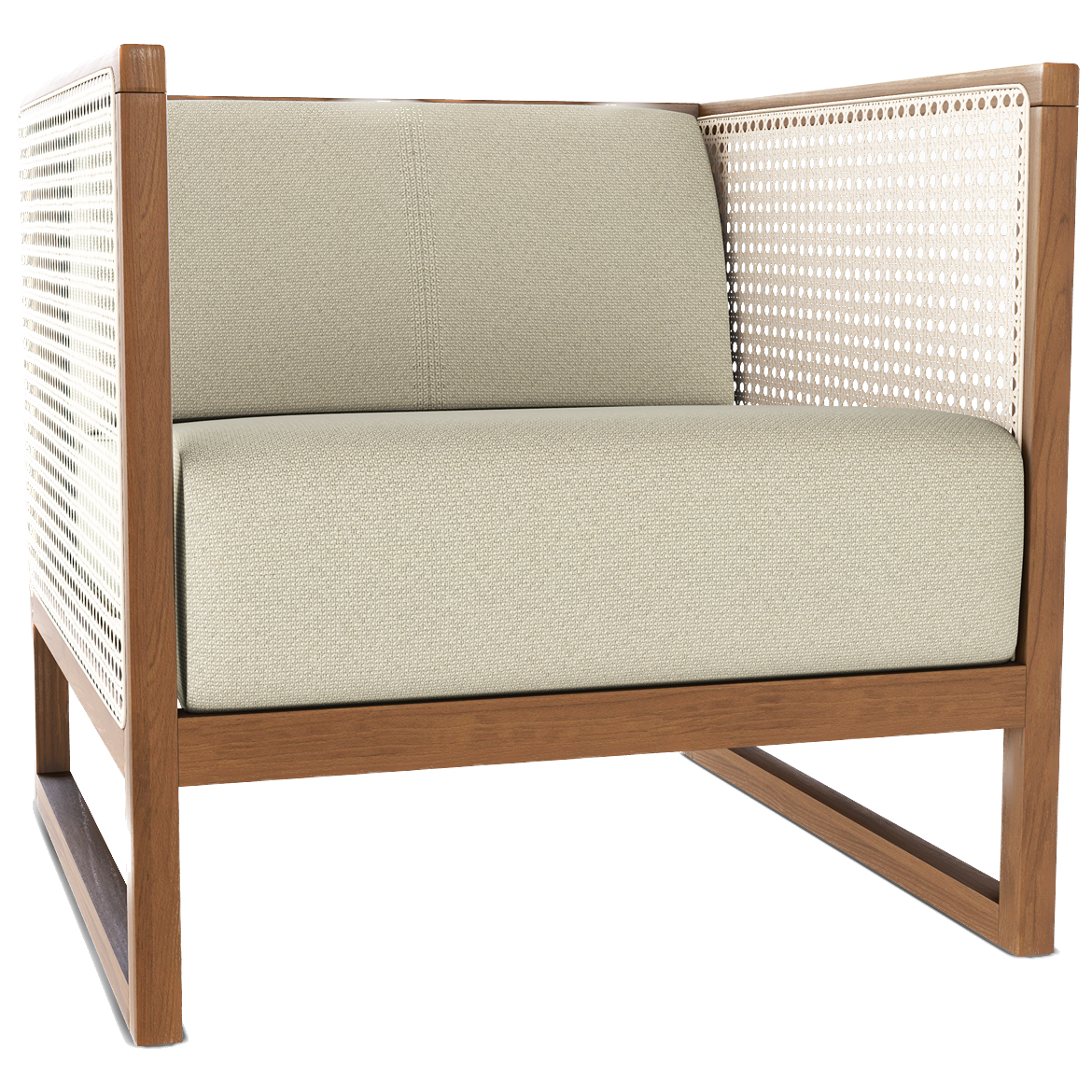 Casablanca Lounge Armchair with Cane Armrest