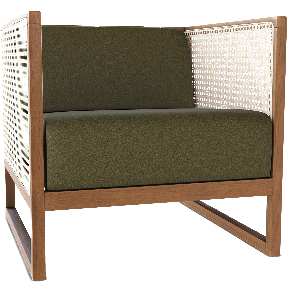 Casablanca Lounge Armchair with Cane Armrest