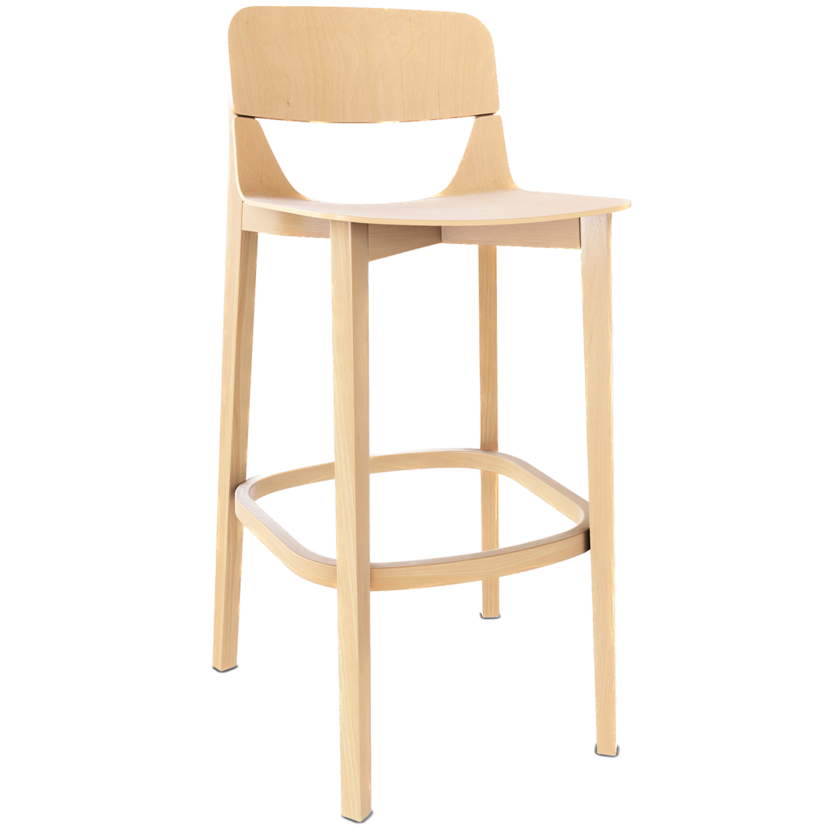 Leaf Wood Barstool with Backrest - WOO .Design
