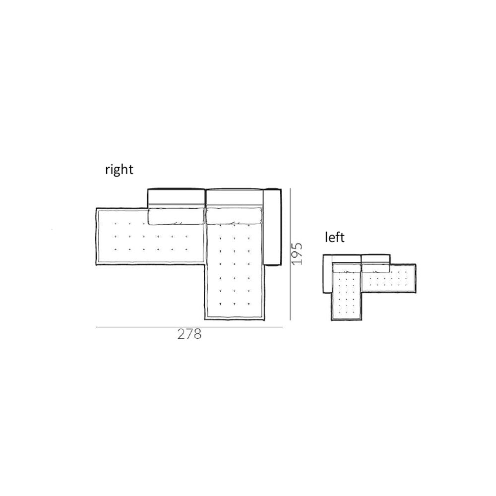 Tres Doux Modular Sofa with Chaise Longue