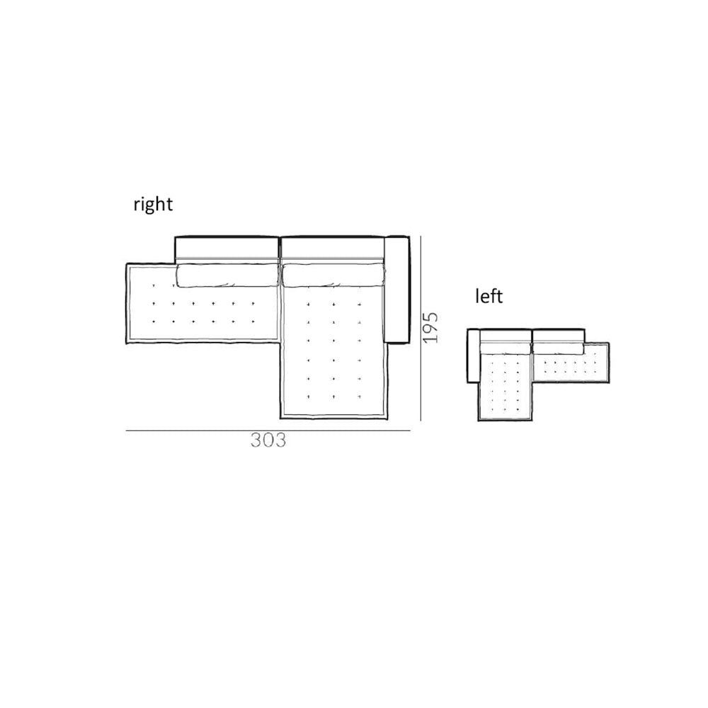 Tres Doux Modular Sofa with Chaise Longue