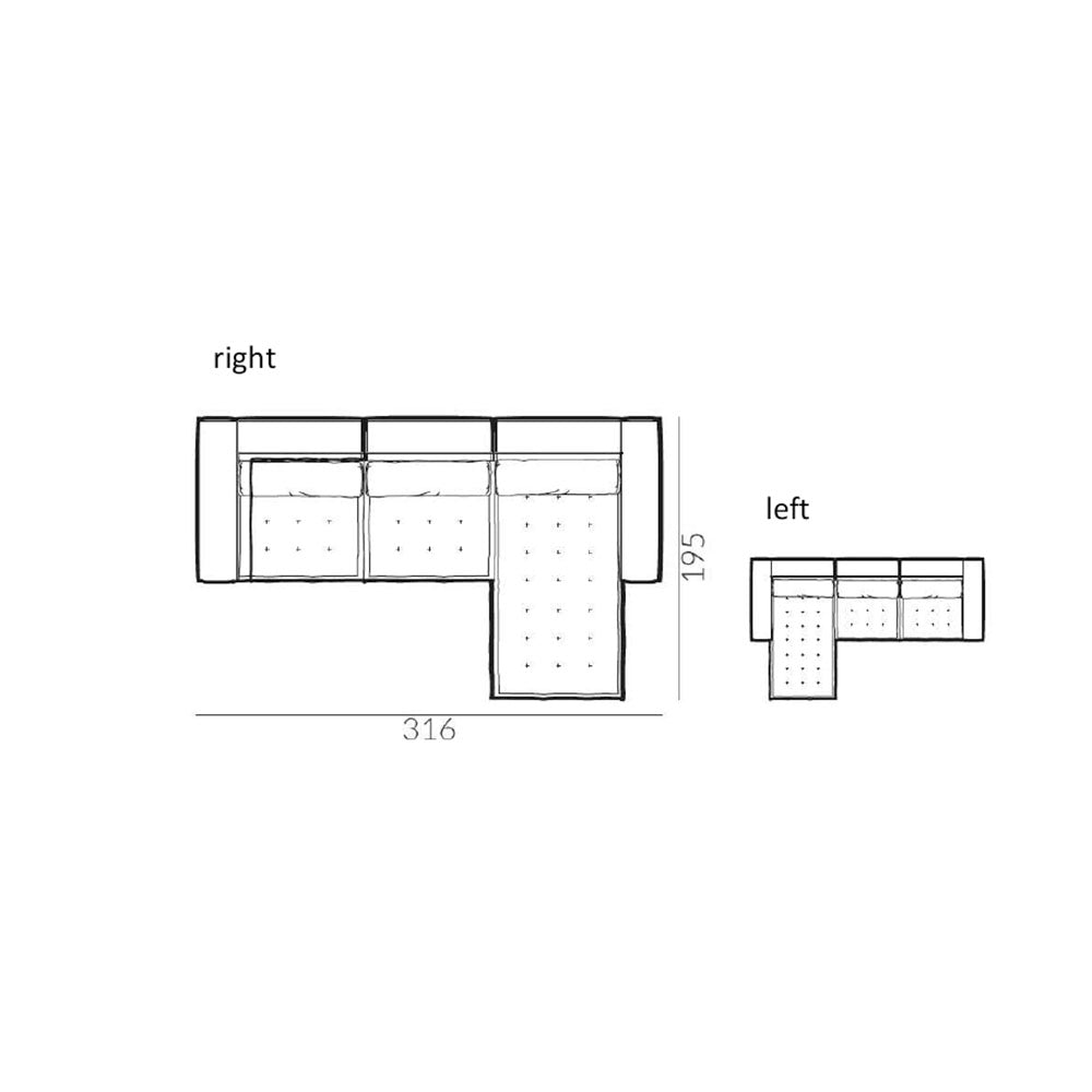 Tres Doux Modular Sofa with Chaise Longue