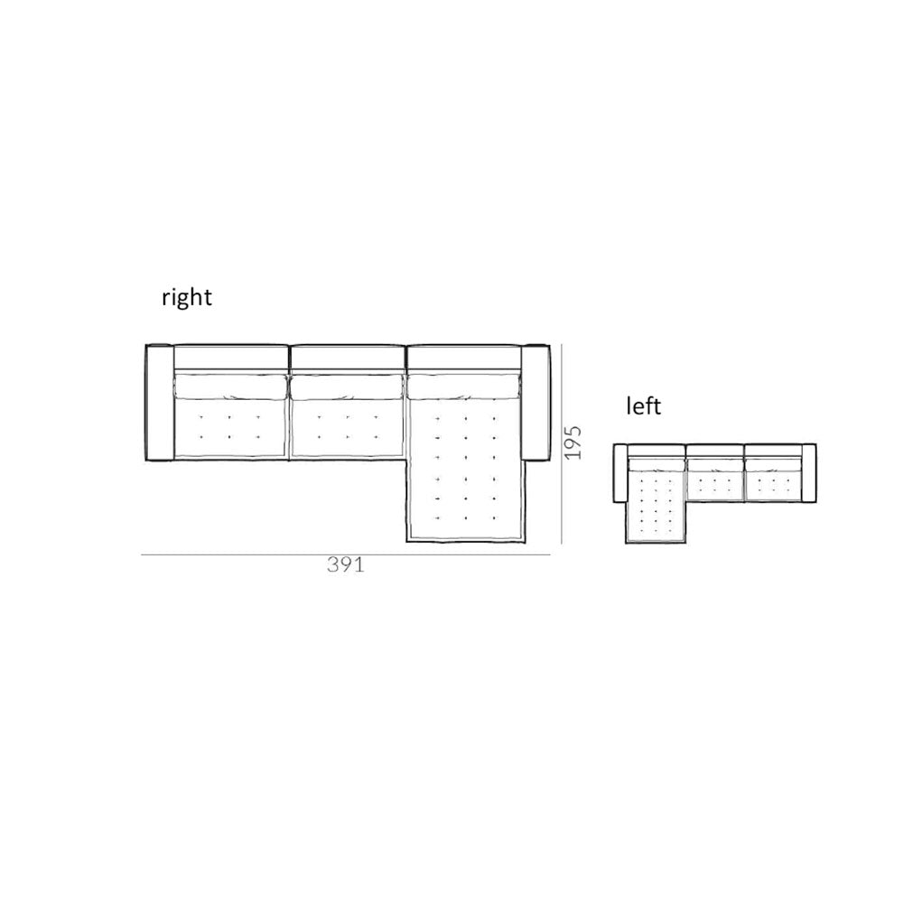 Tres Doux Modular Sofa with Chaise Longue