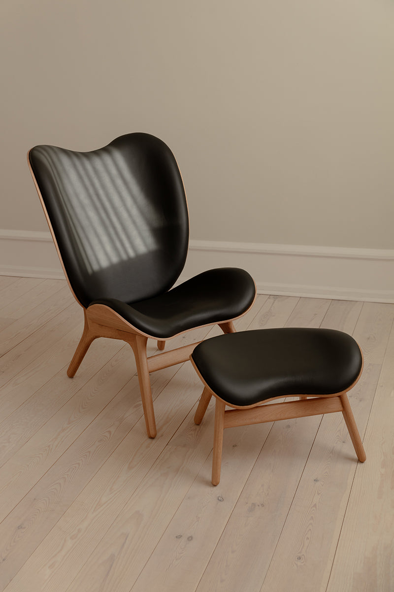 A Conversation Piece Leather Tall Lounge Chair