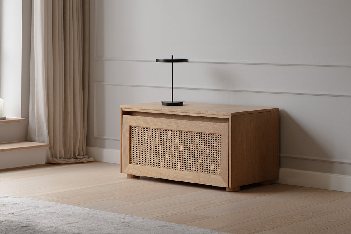 Hideaway Cane Door Storage Bench