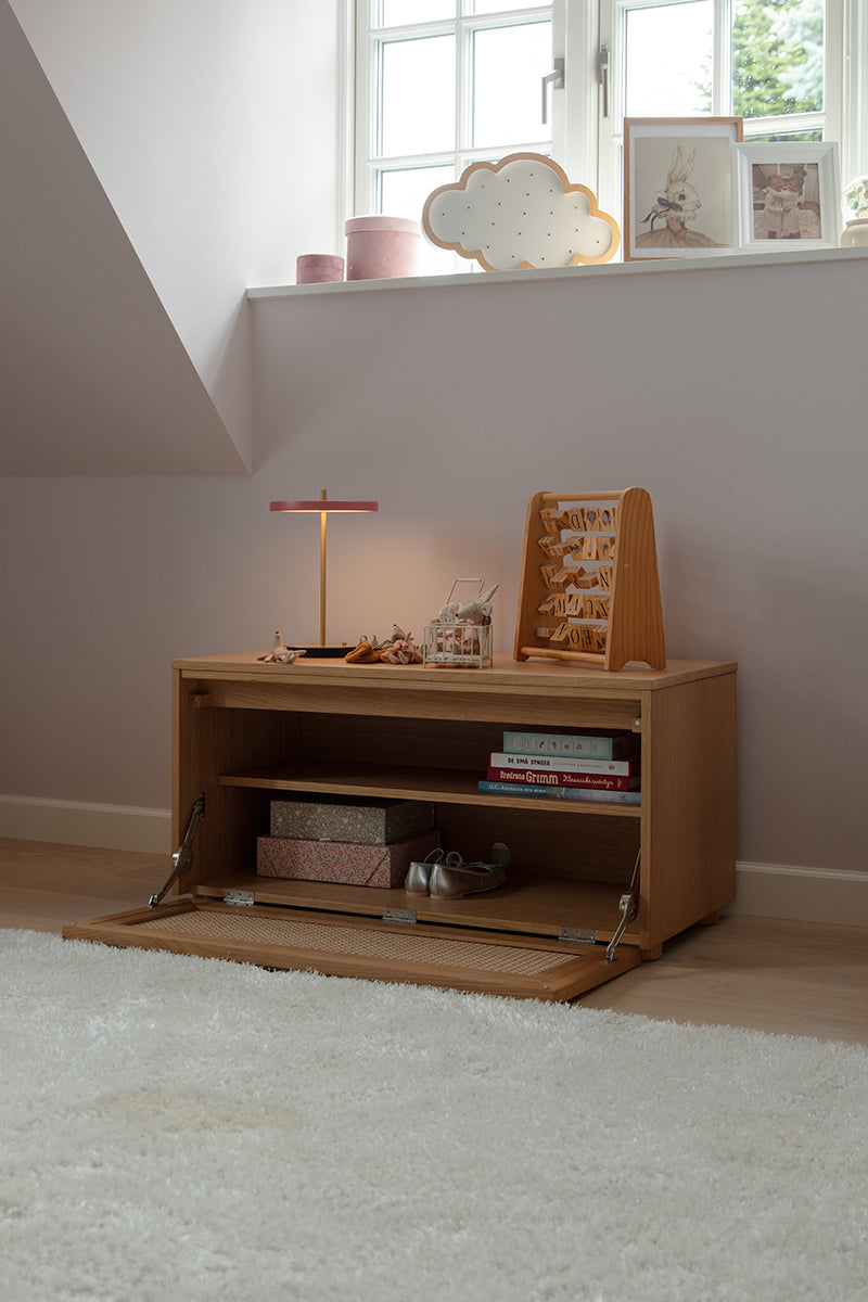Hideaway Cane Door Storage Bench