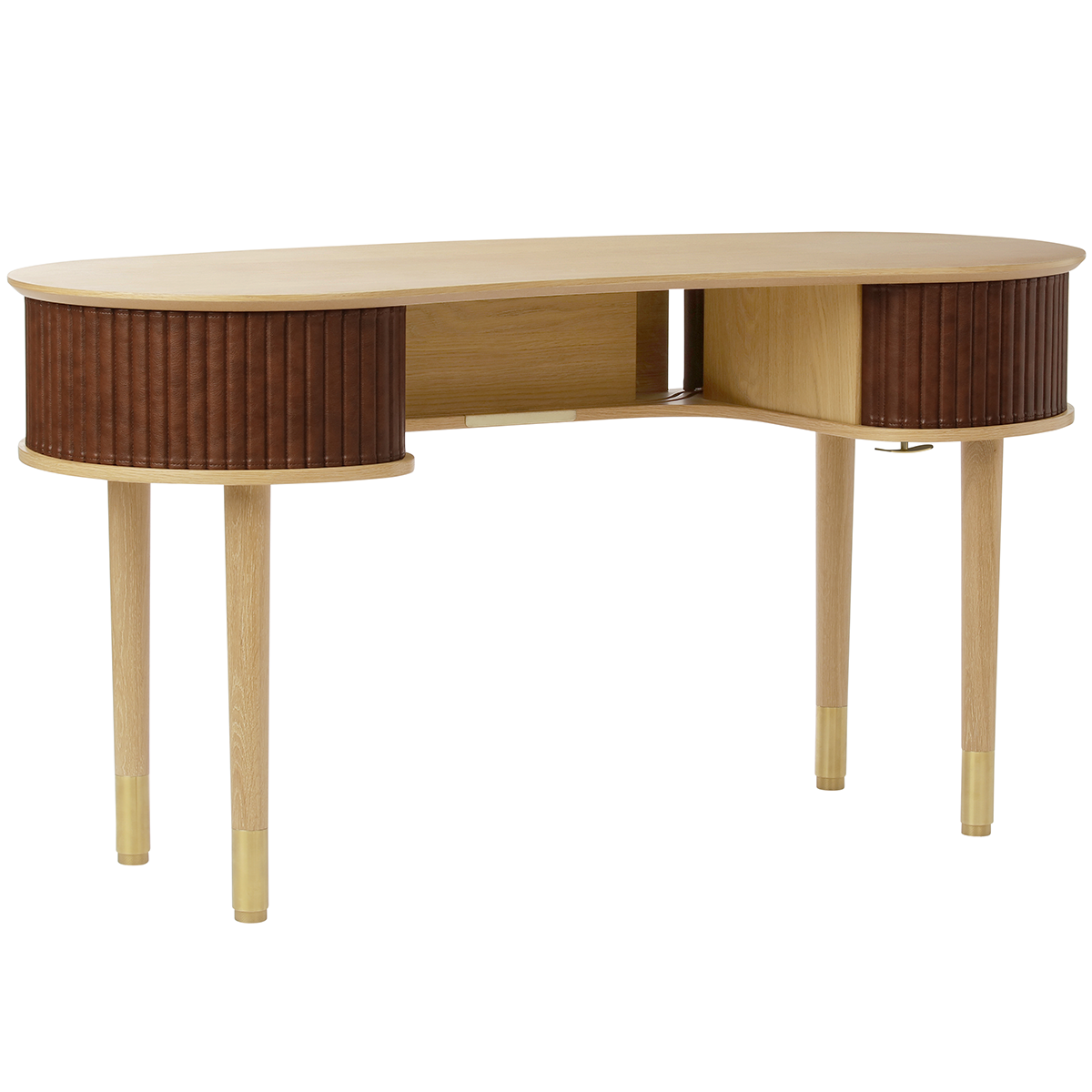 Audacious Leather Oak Desk - WOO .Design