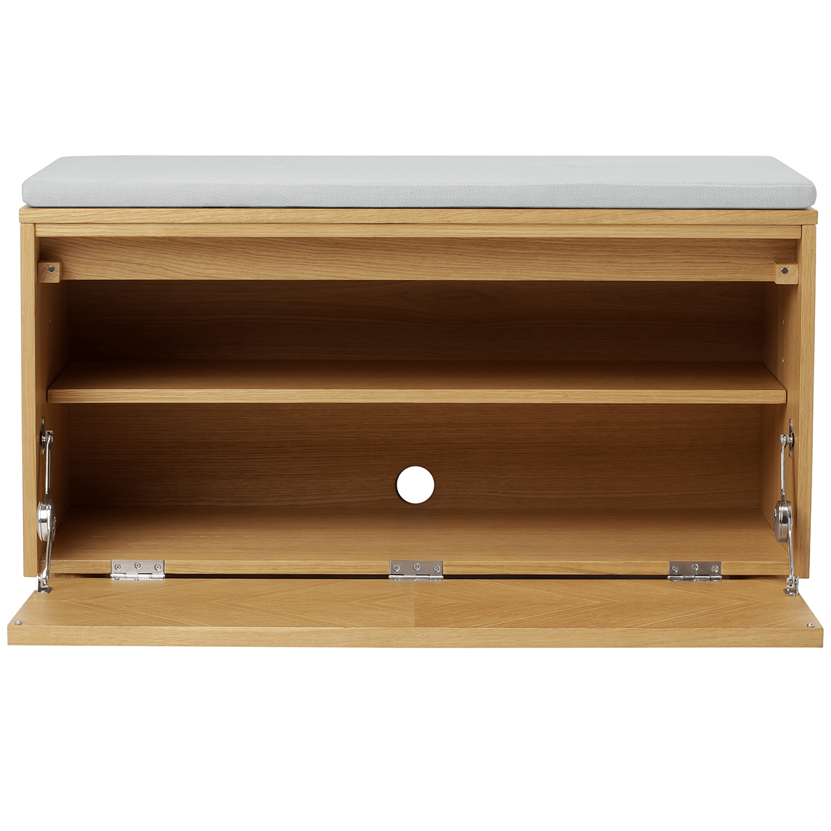 Hideaway Grid Door Storage Bench with Cushion