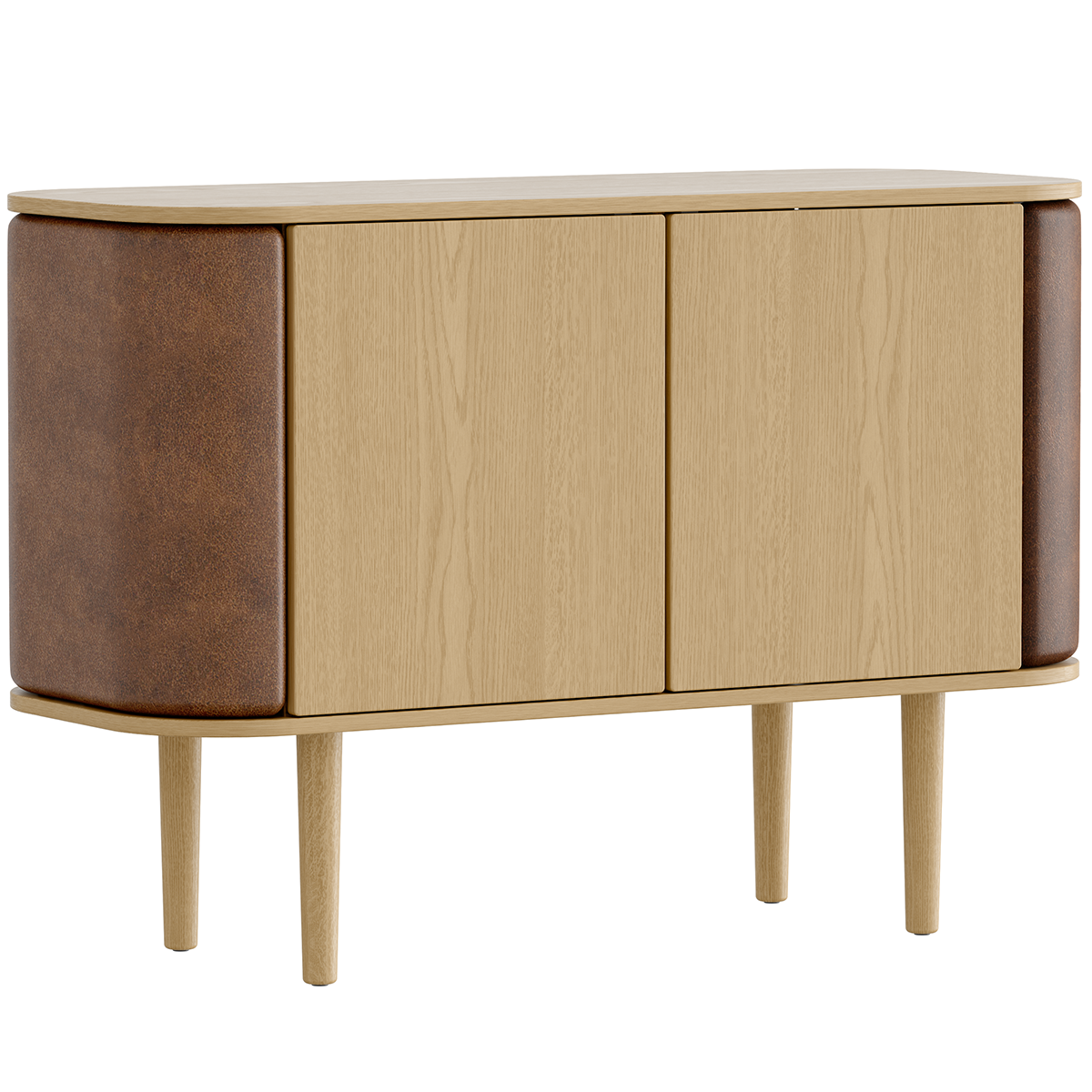 Treasures Leather 2 Doors Cabinet - WOO .Design