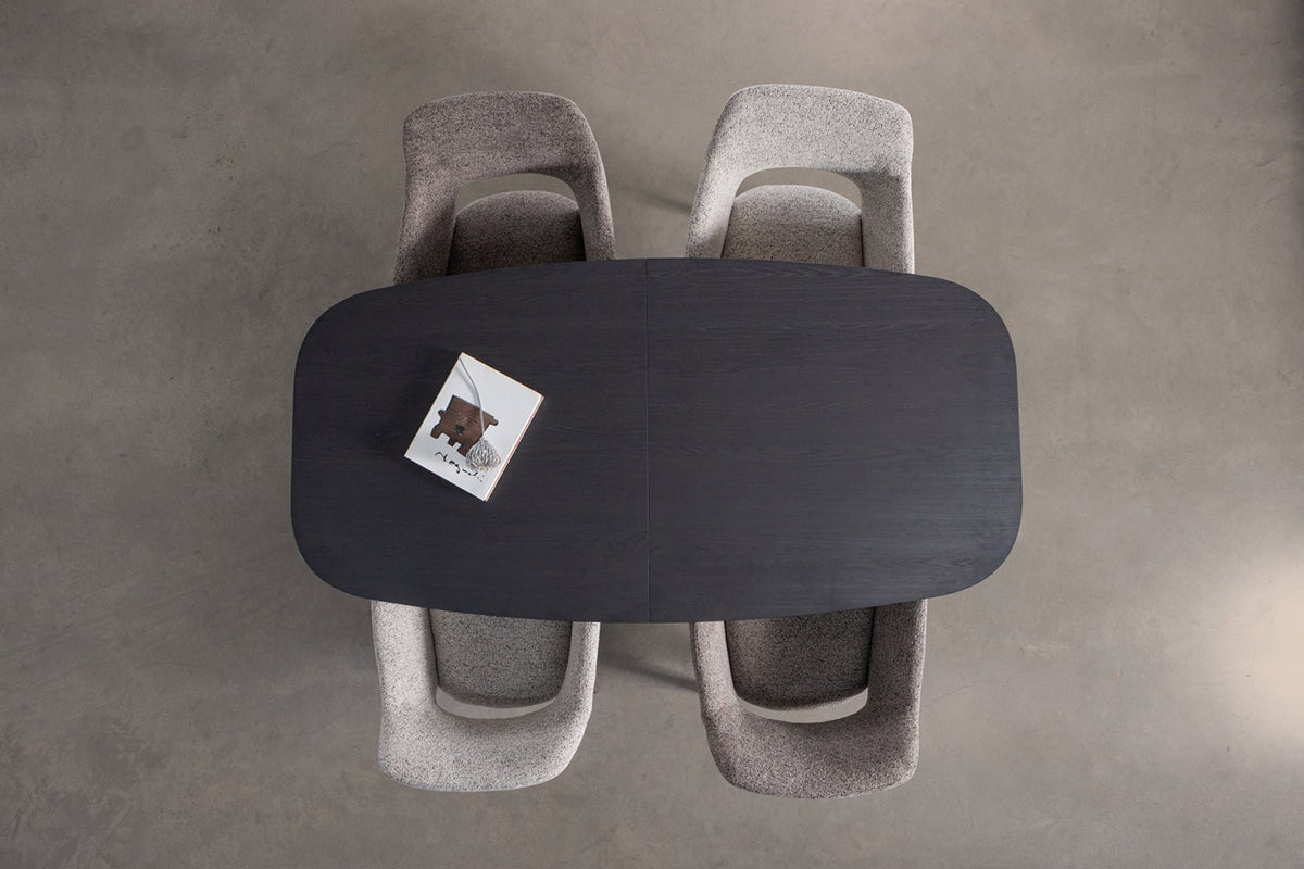 Arros Black Oval Extendable Dining Table