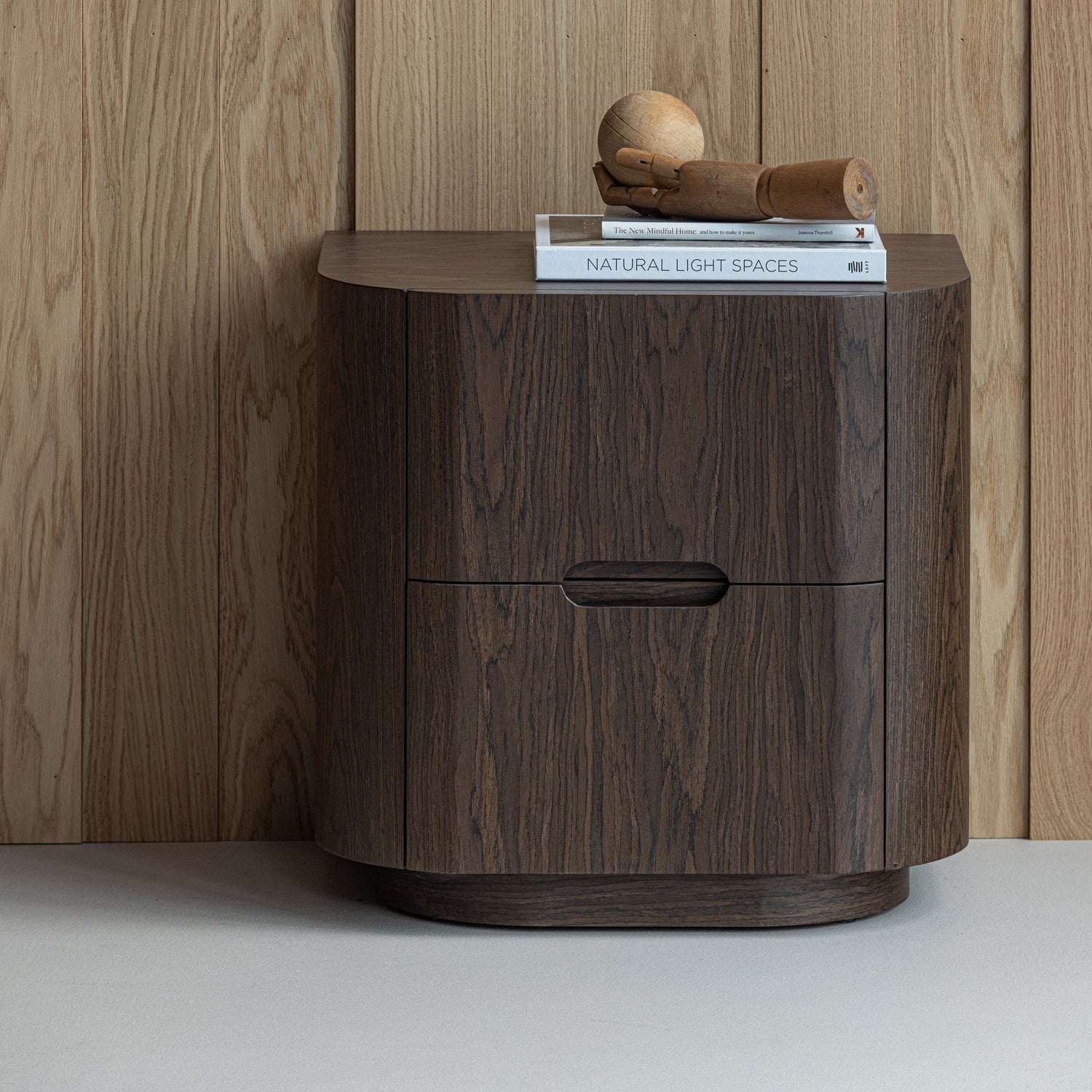 Arvi Brown 2 Drawers Night Stand