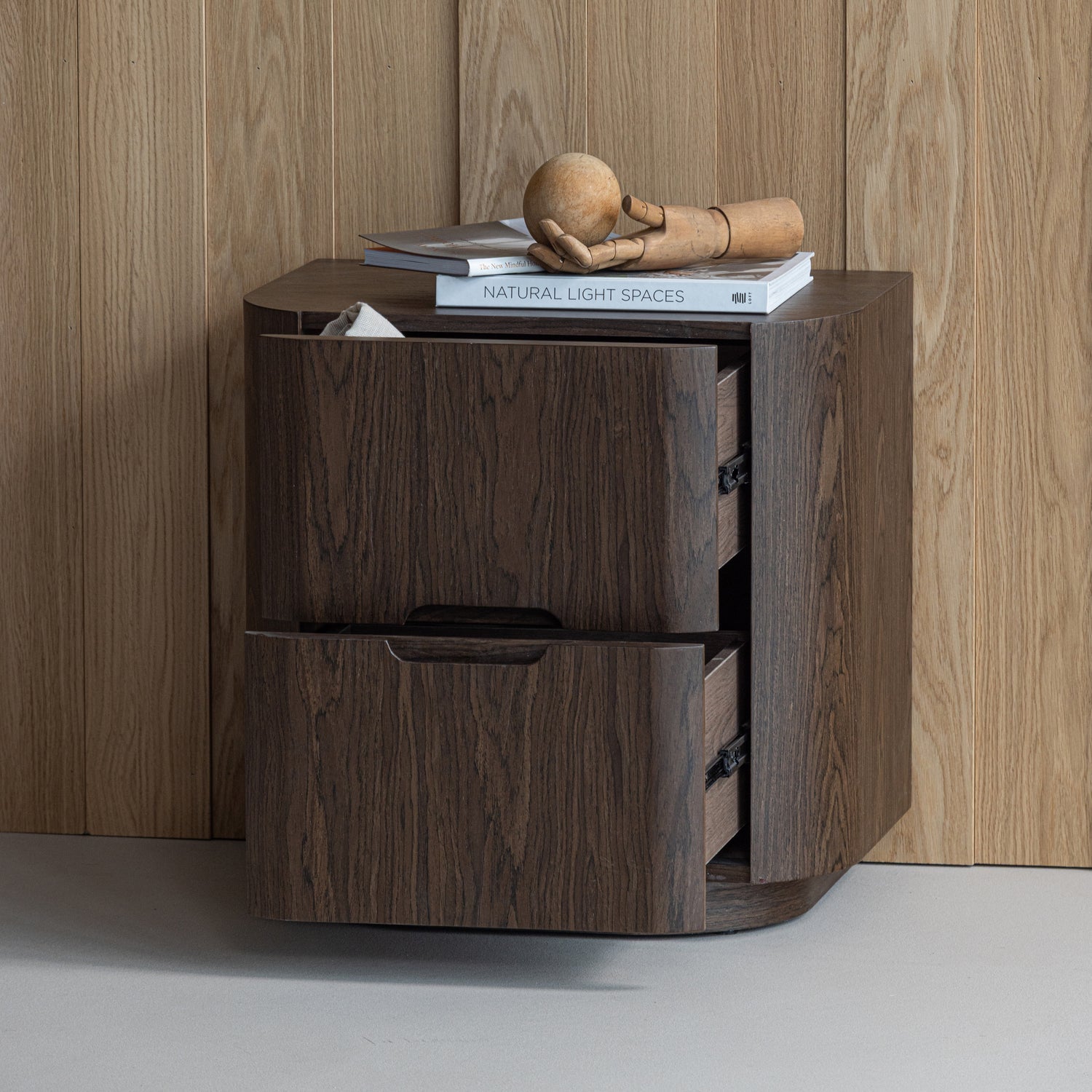 Arvi Brown 2 Drawers Night Stand