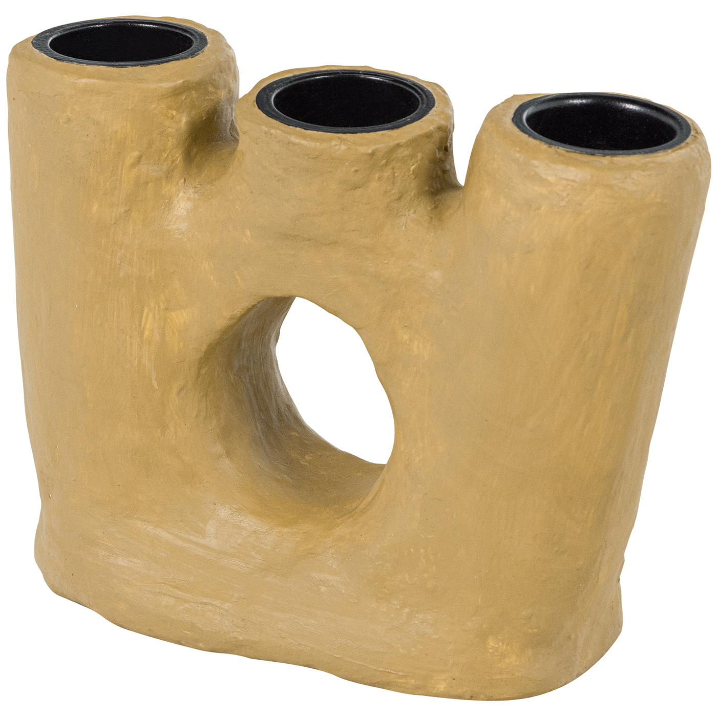 Aven Honey Yellow Papier Mache Candle Holder