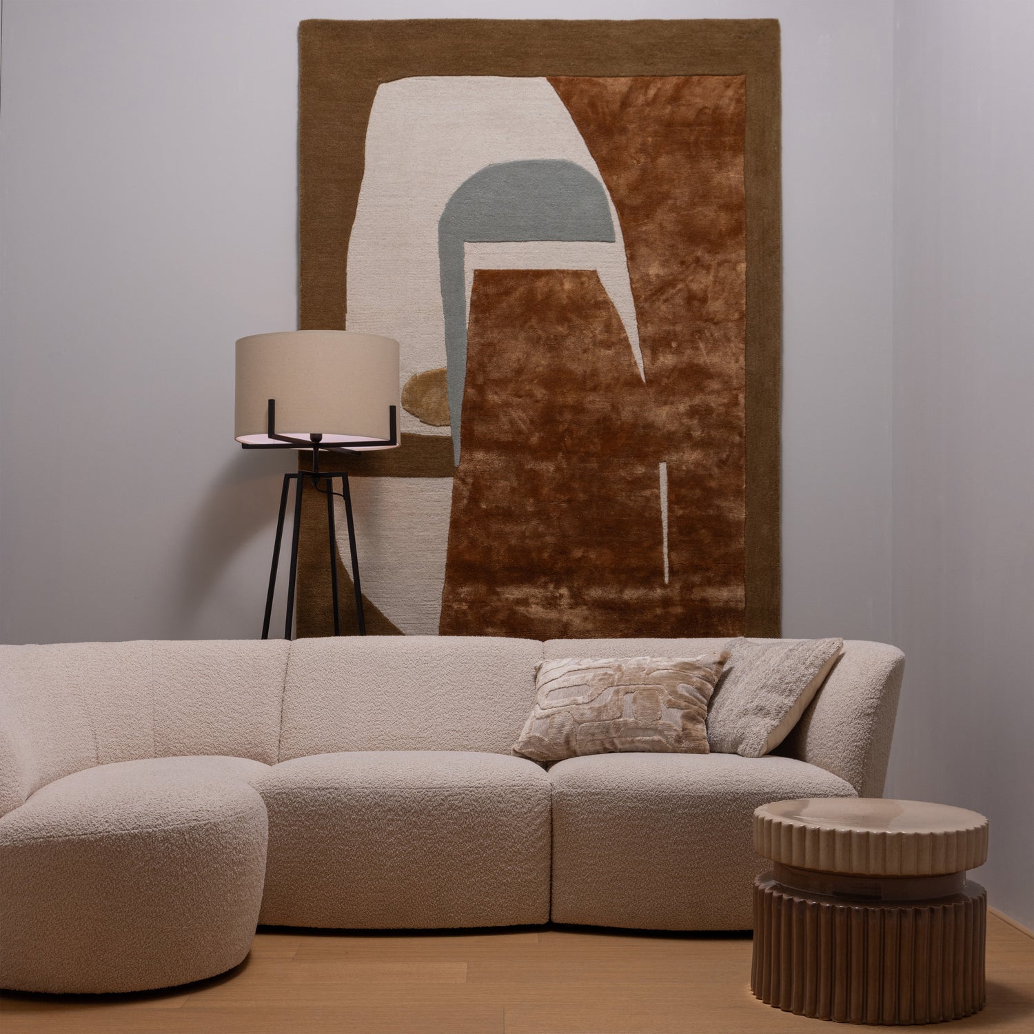 Coco Boucle 3 Seater Rounded Sofa