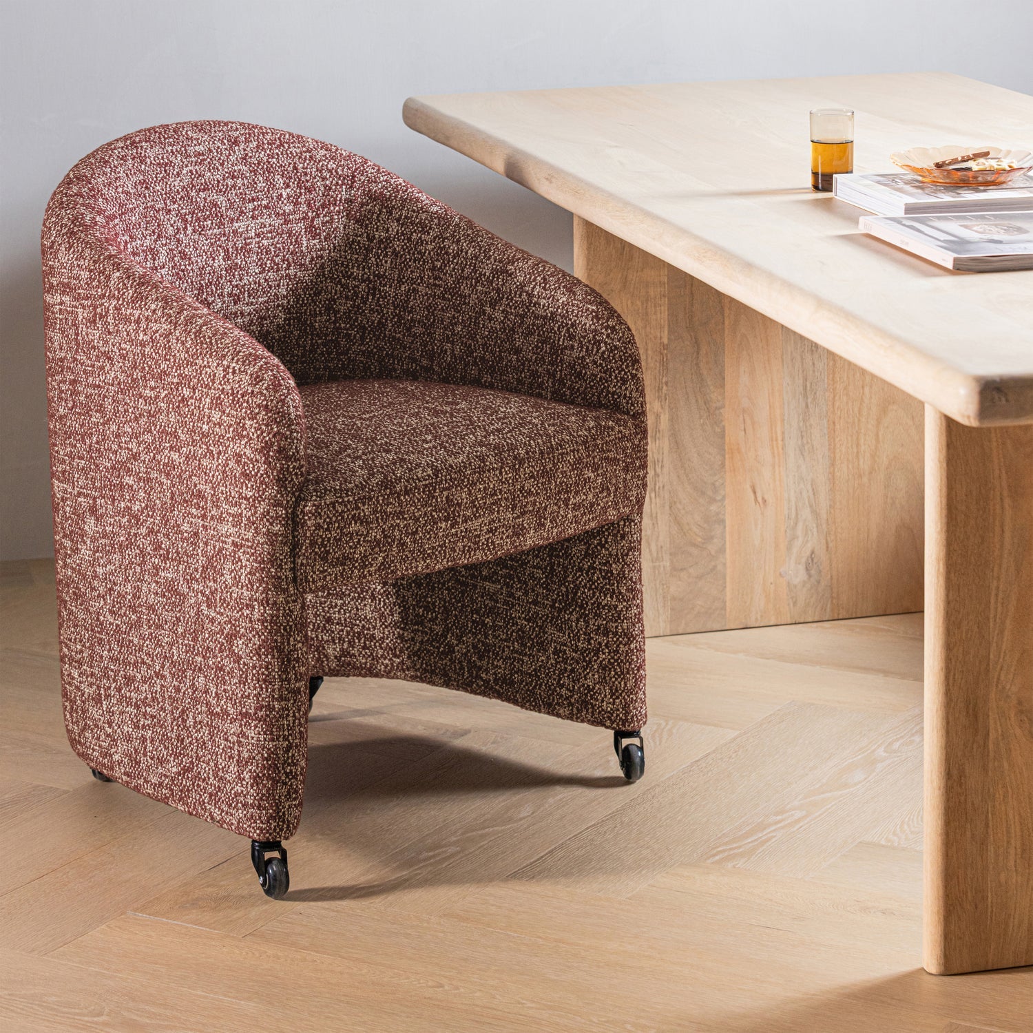 Cordo Melange Dining Chair with Wheels