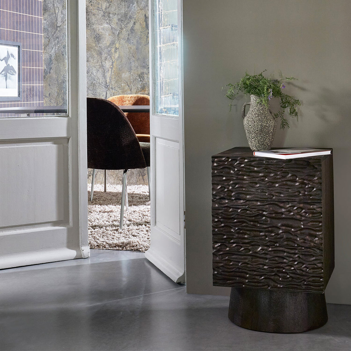 Crumble Walnut Mango Wood Nightstand