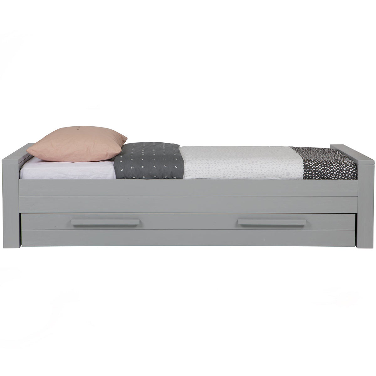 Dennis Brushed Pine Wood Bed