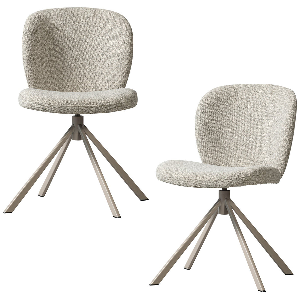 Femke Natural Boucle Swivel Dining Chair
