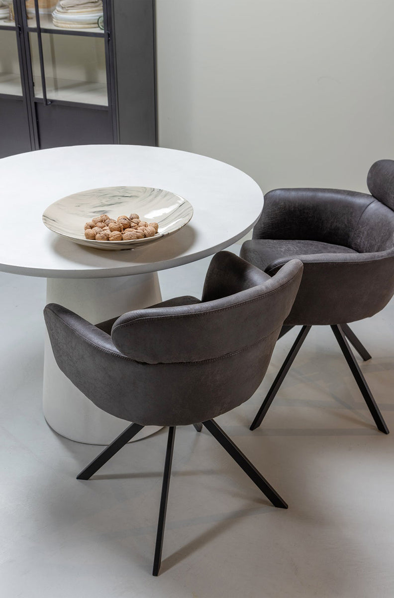 Fenne Petunia Leather Look Swivel Dining Chair