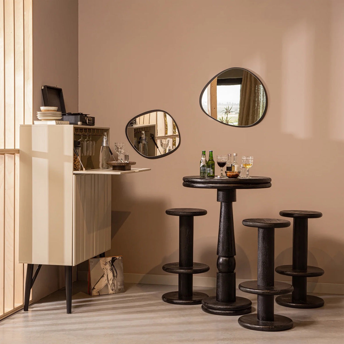 Kolby Black Mango Wood Bar Stool