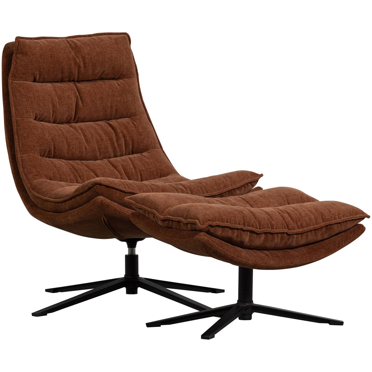 Kube Swivel Armchair with Hocker
