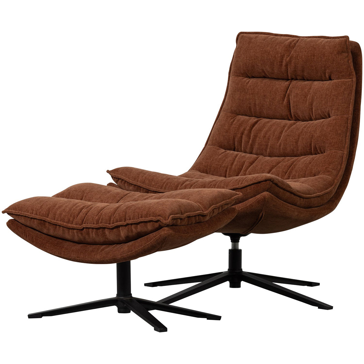 Kube Swivel Armchair with Hocker