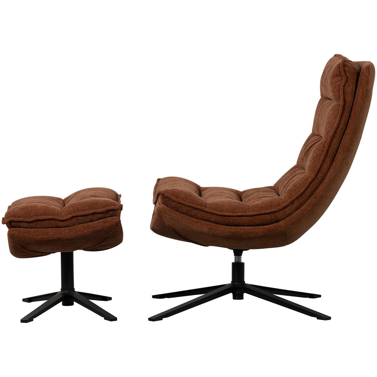 Kube Swivel Armchair with Hocker