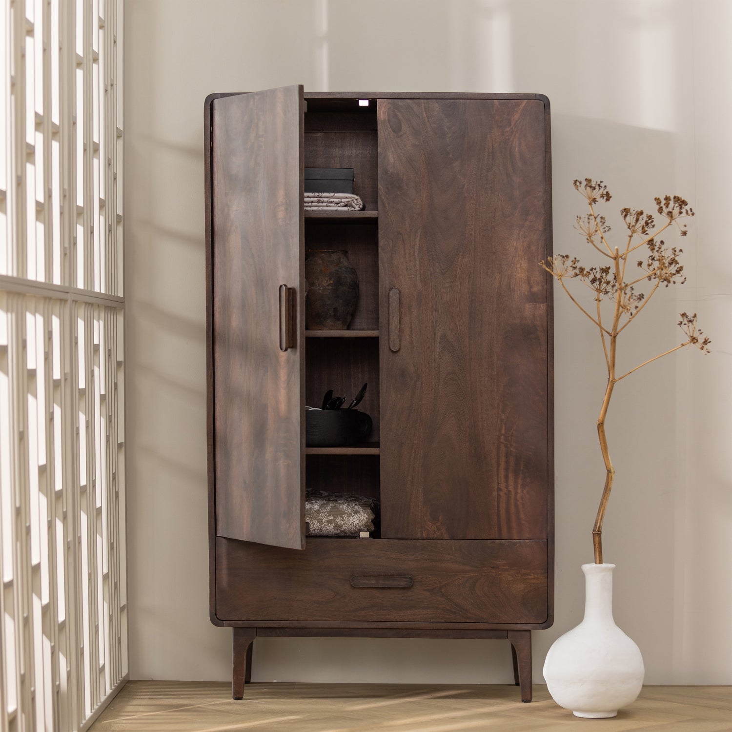 Liya Mango Wood 2 Doors Cabinet