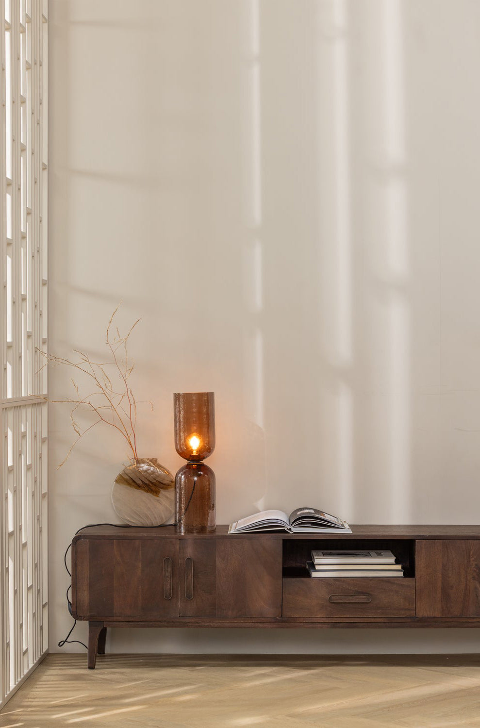 Liya Mango Wood TV Unit with Drawer