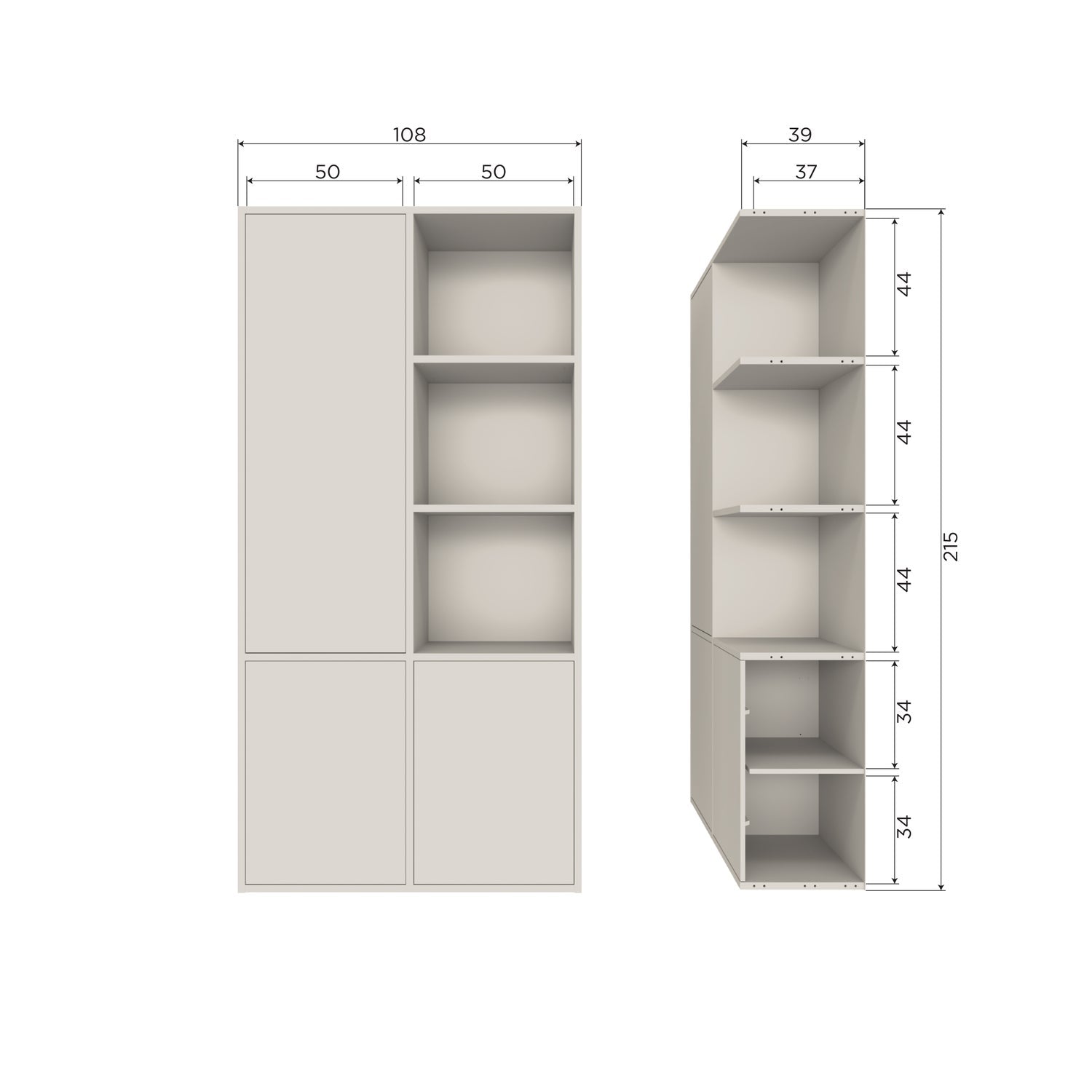 Meggy Dust Pine Storage Cabinet