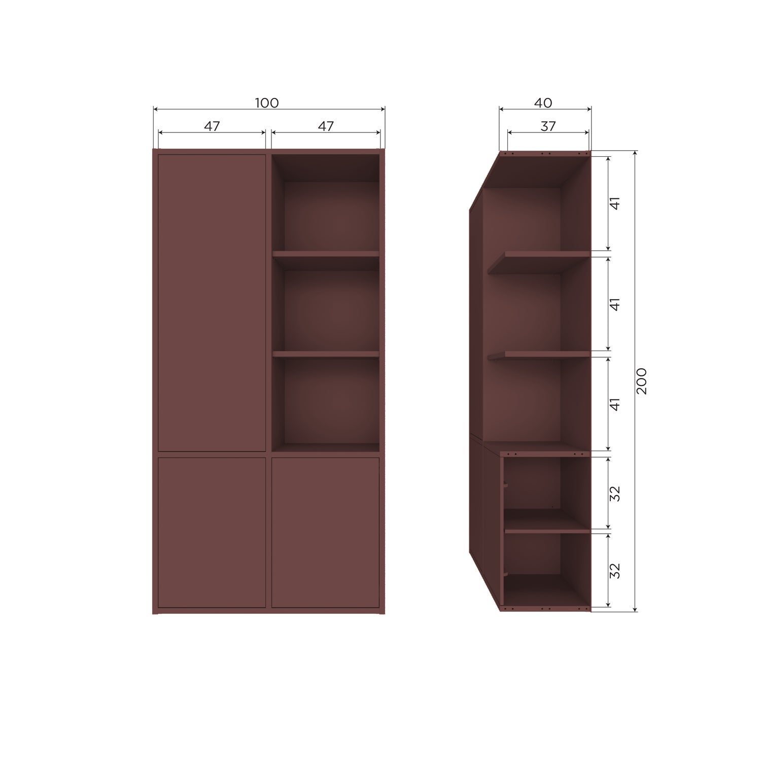 Merel Pine Wood Storage Cabinet
