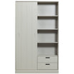 Mila Dust Pine Wood Sliding Door Cabinet