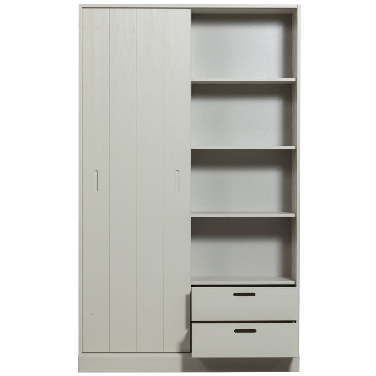 Mila Dust Pine Wood Sliding Door Cabinet