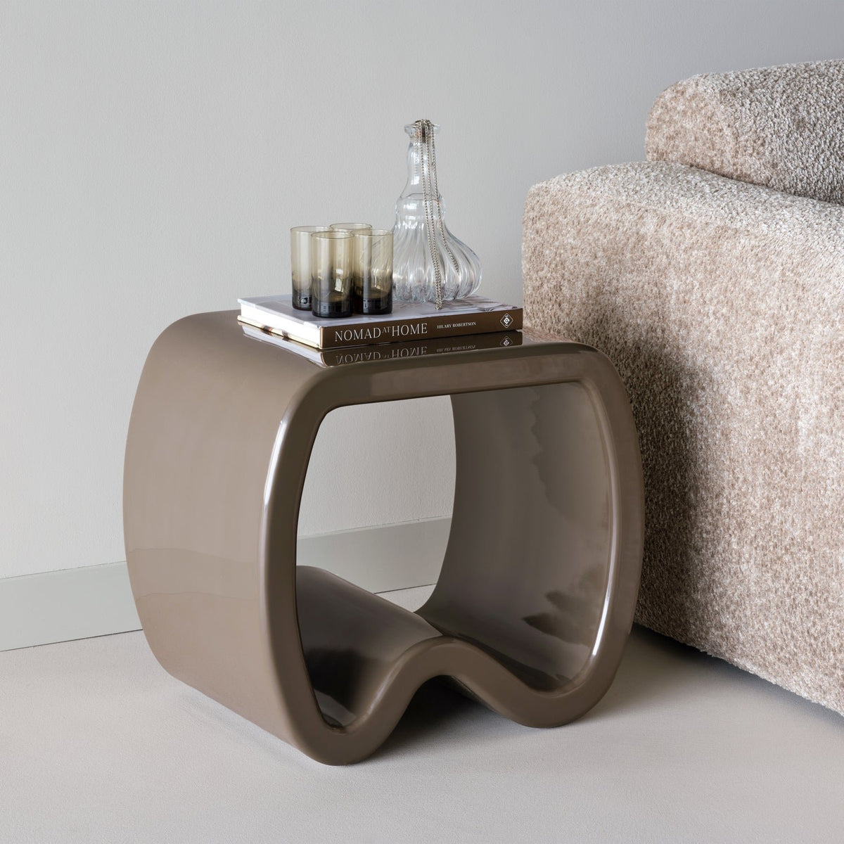 Moss Mocha Brown Side Table