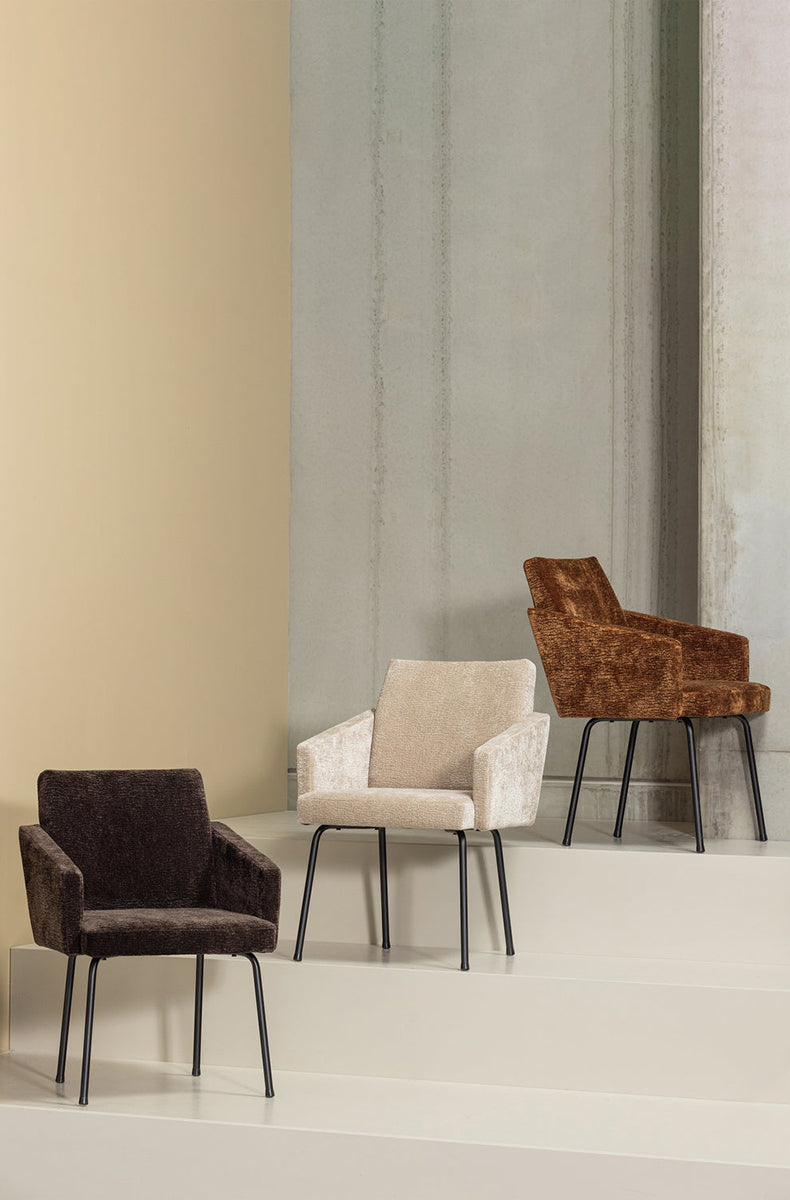 Mount Chenille Dining Chair with Armrest