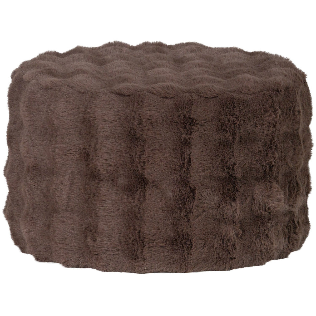 Olven Brown Fluffy Low Pouf