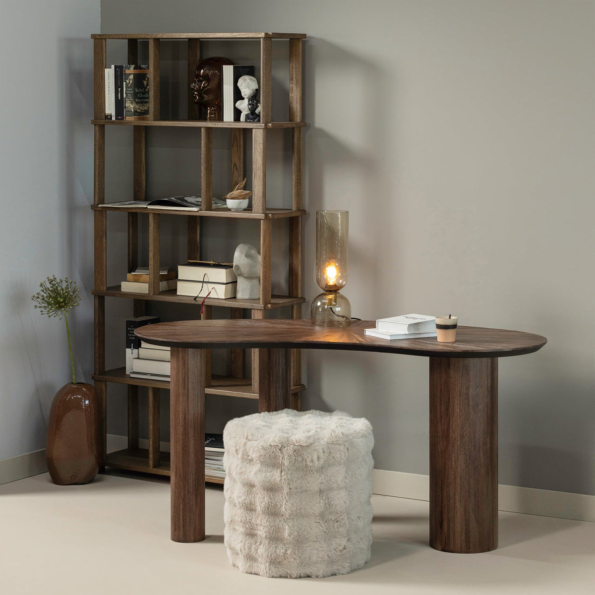 Riss Oak Wood Bookshelf