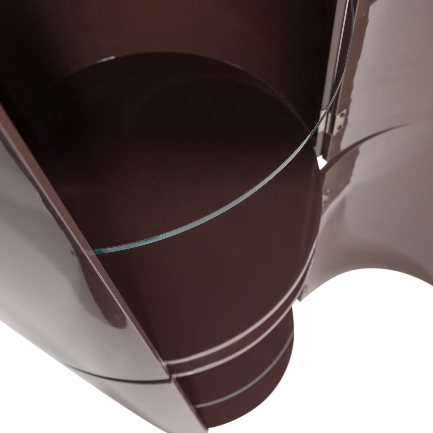 Sera Dark Brown High Gloss Round Cabinet