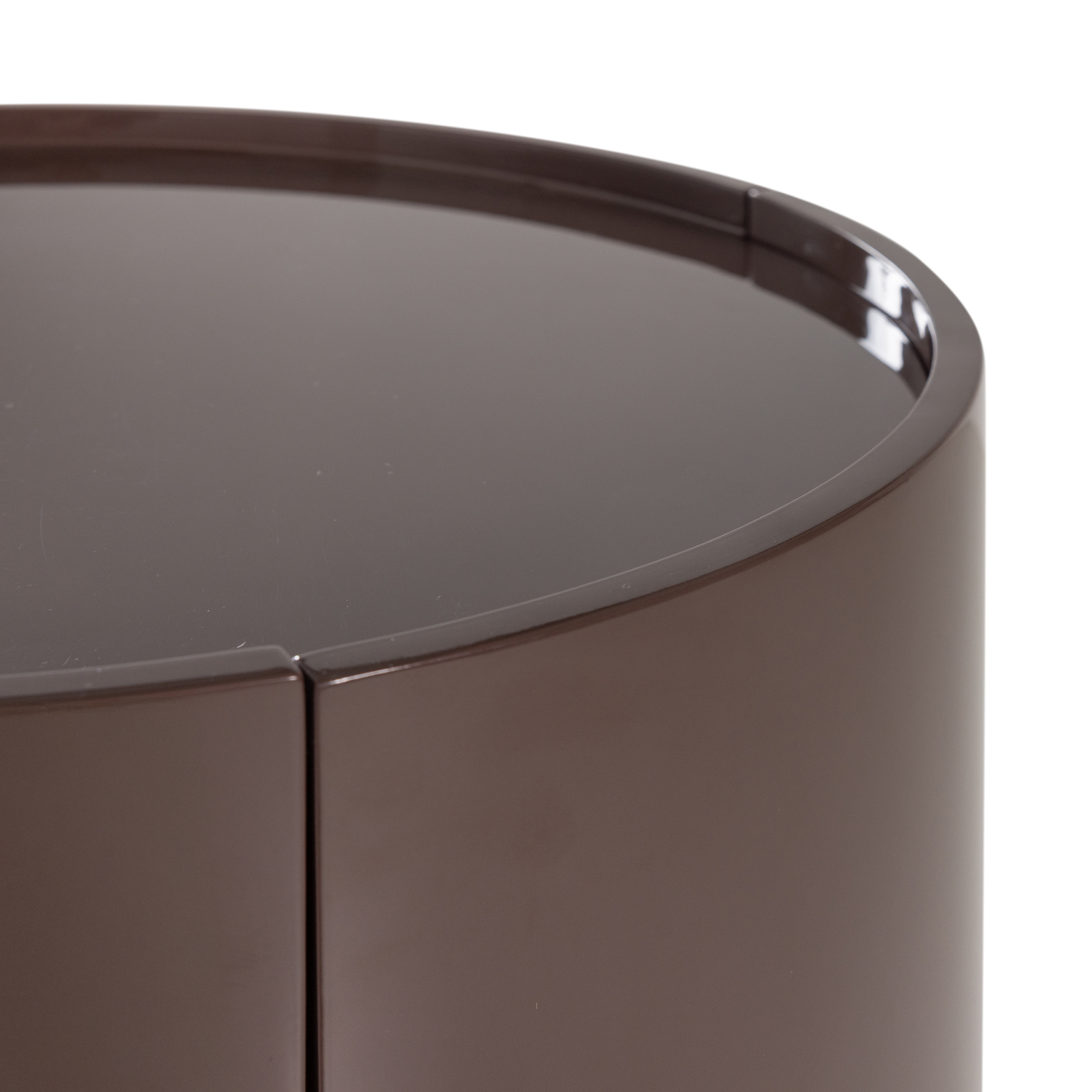 Sera Dark Brown High Gloss Round Cabinet