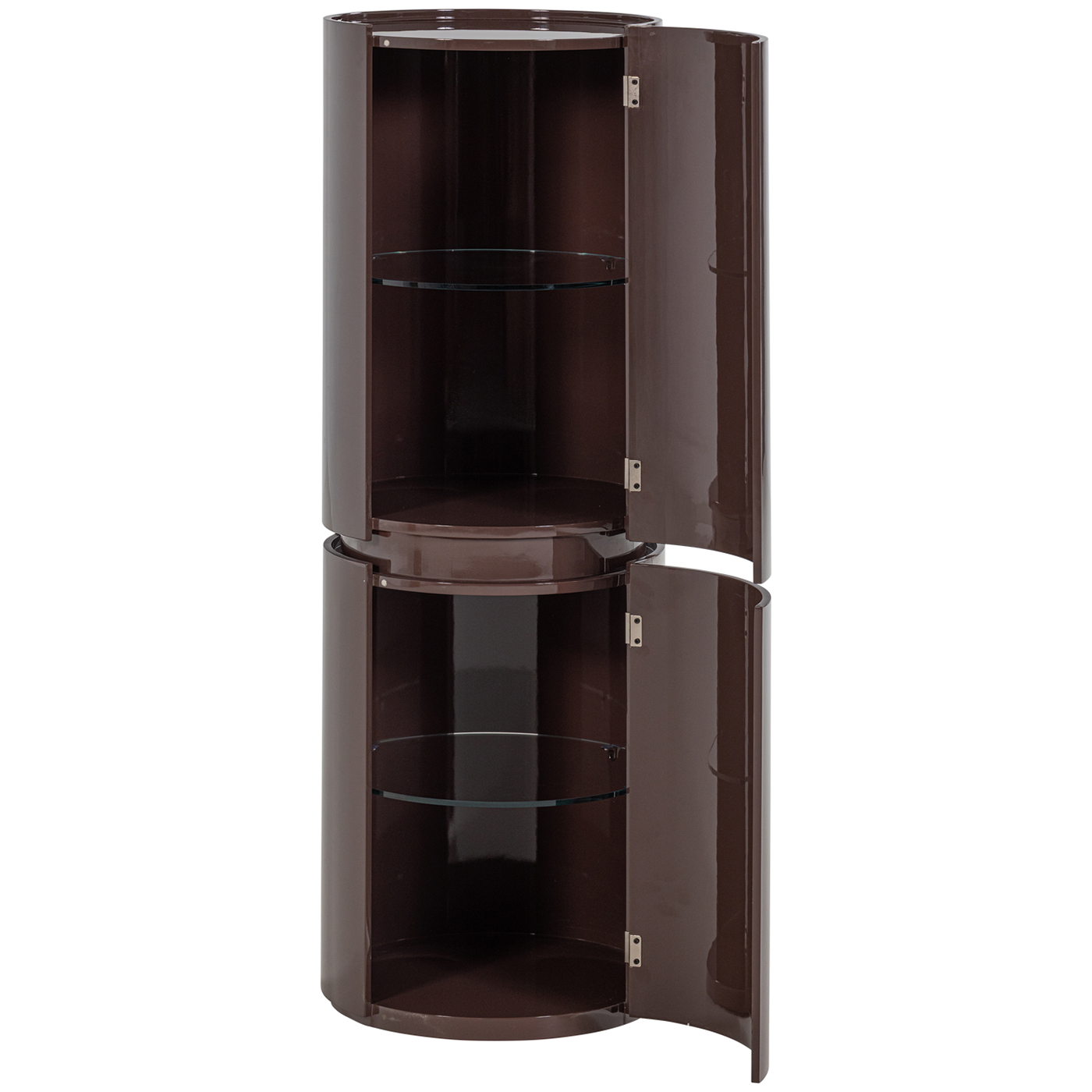 Sera Dark Brown High Gloss Round Cabinet