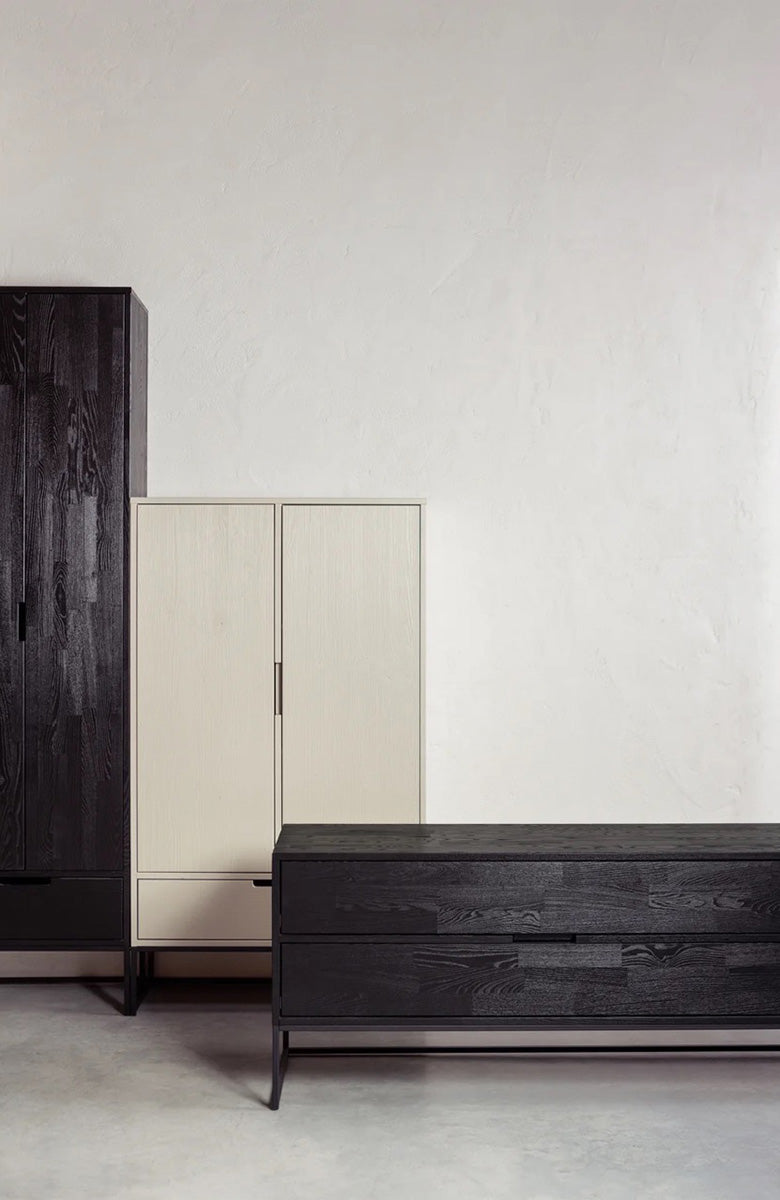 Silas Blacknight Brushed Ash Wood TV Unit