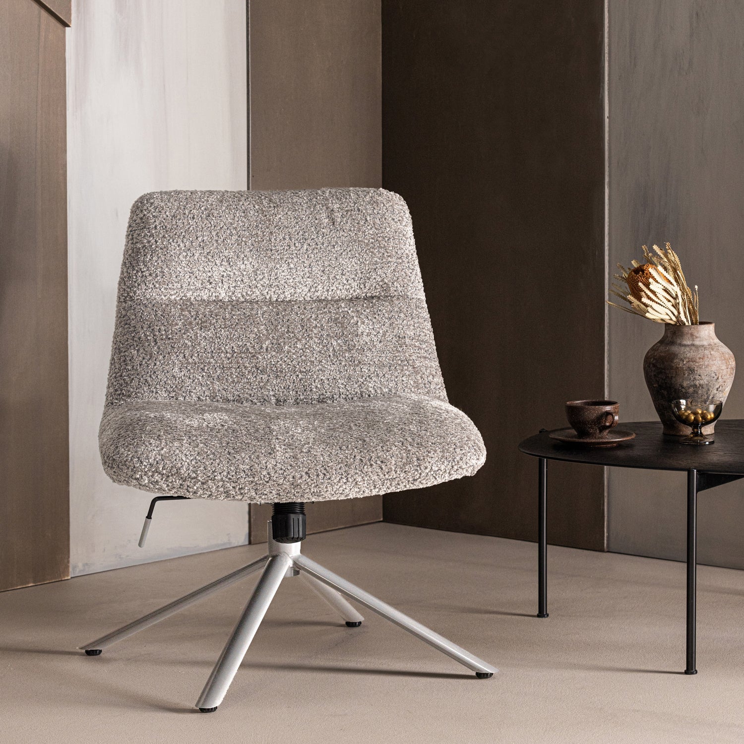 Soren Woolly Adjustable Swivel Armchair