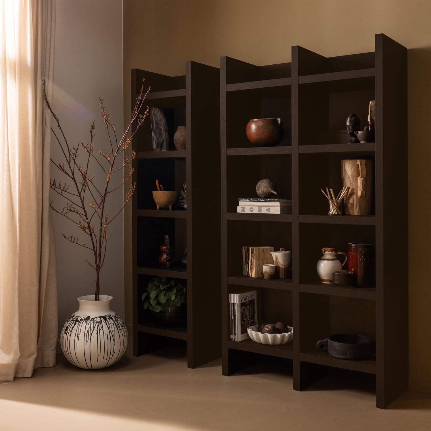 Timo Dark Brown Open Cabinet