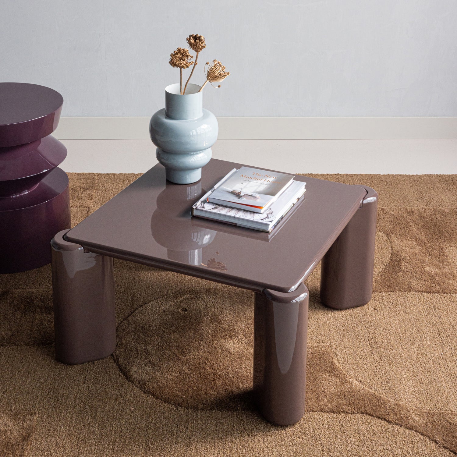 Tiven Dark Brown High Gloss Coffee Table