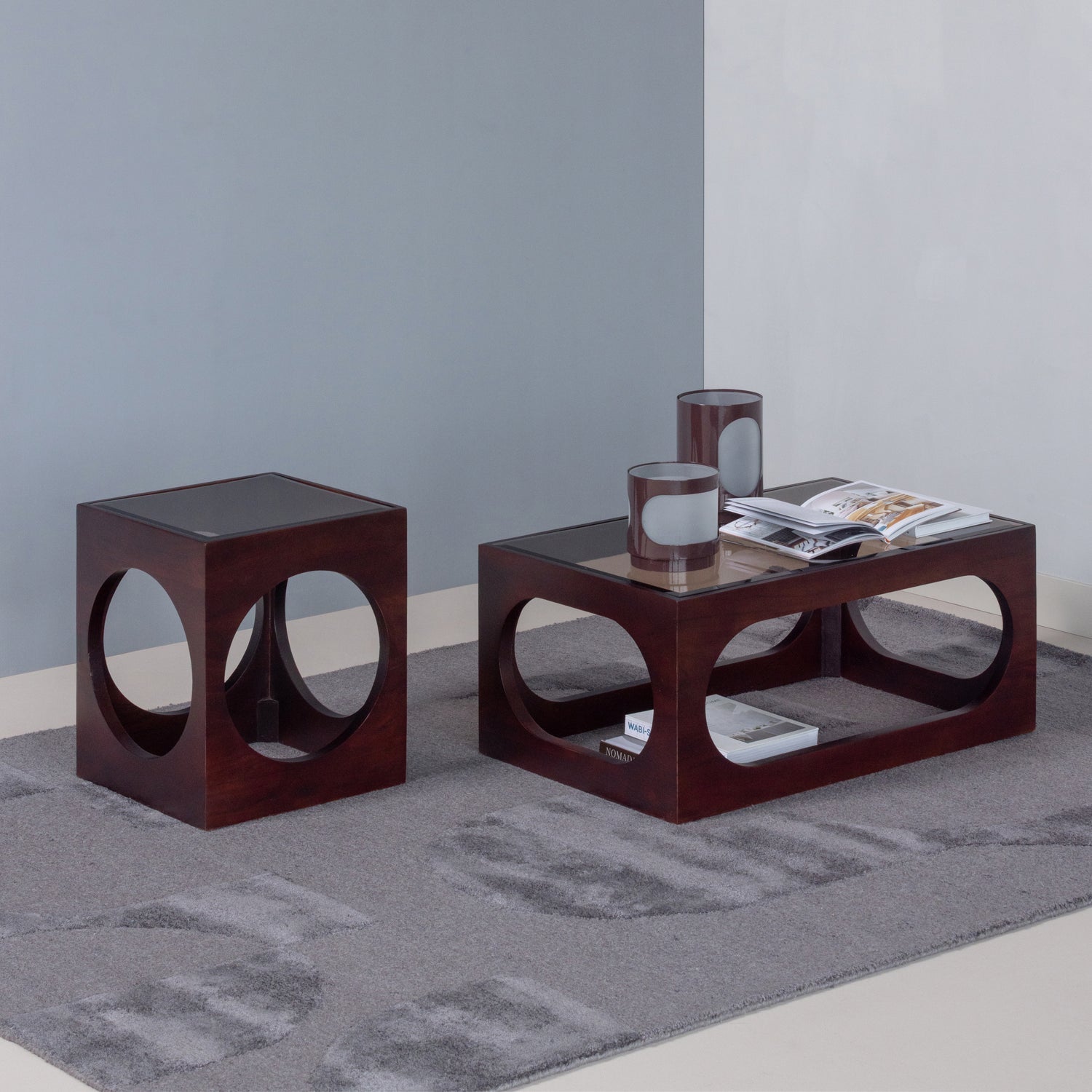 Trax Brown Acacia Wood Coffee Table